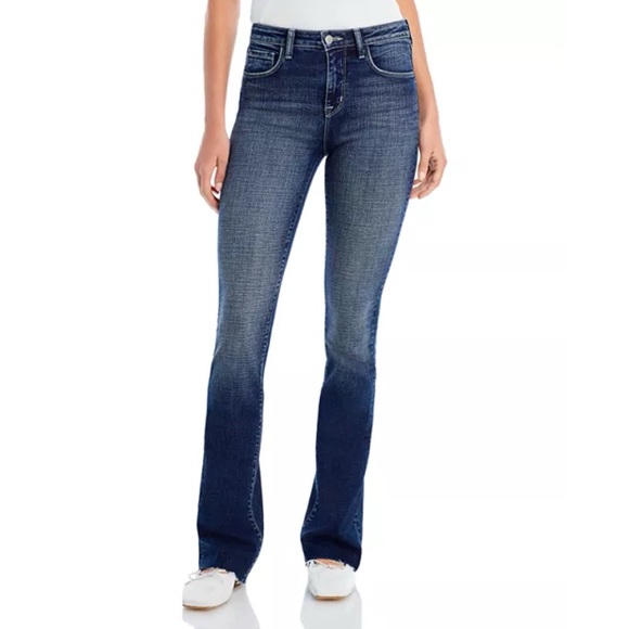 L’AGENCE Ruth High Rise Straight Leg Jeans in Naples Wash Blue Size:27 - Picture 2 of 12